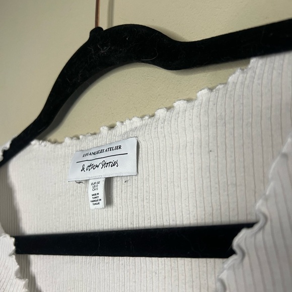 & Other Stories Ribbed V neck Shirt - Picture 5 of 9